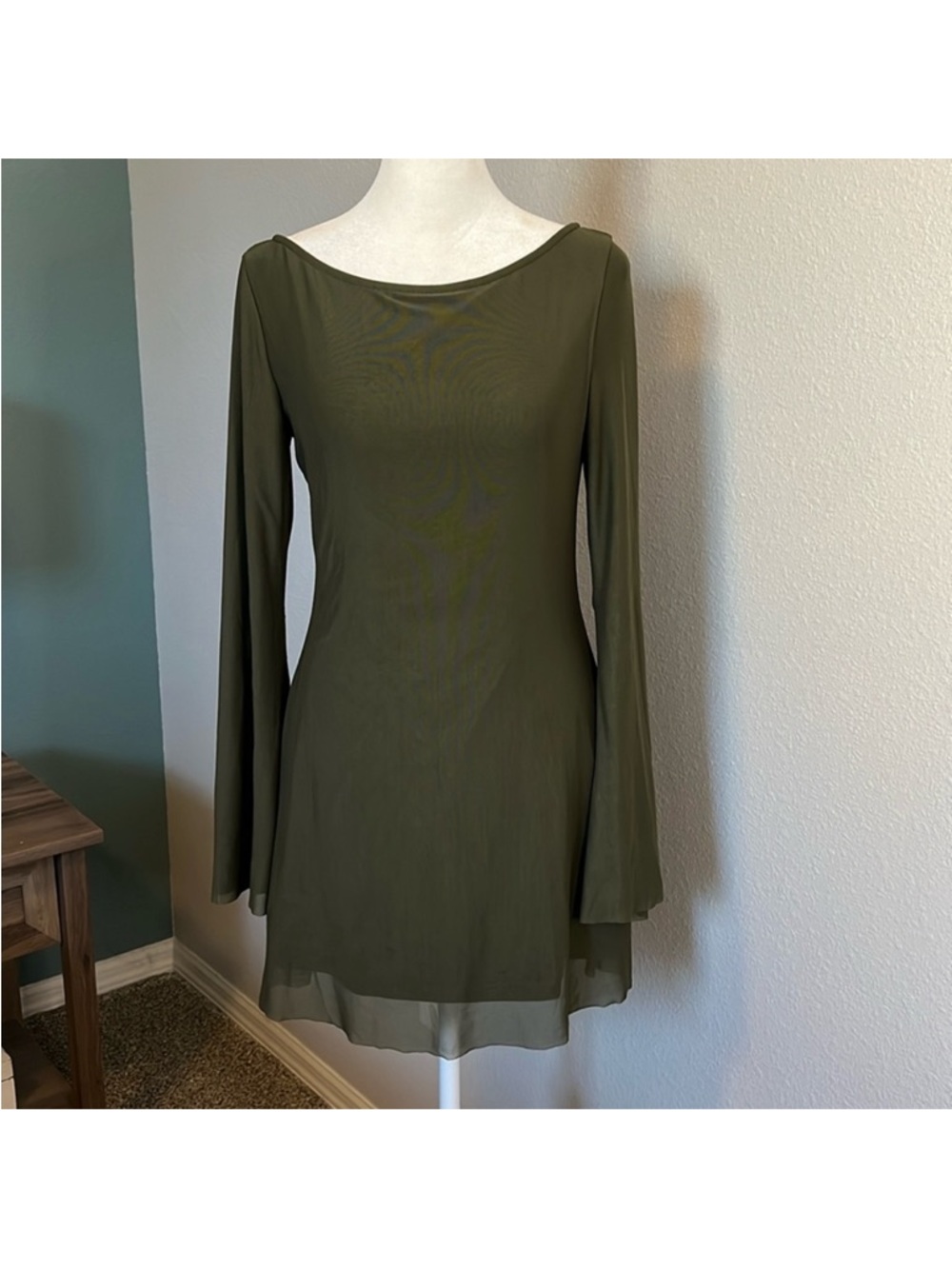 Princess Polly Olive Green Long Sleeve Mini Dress
